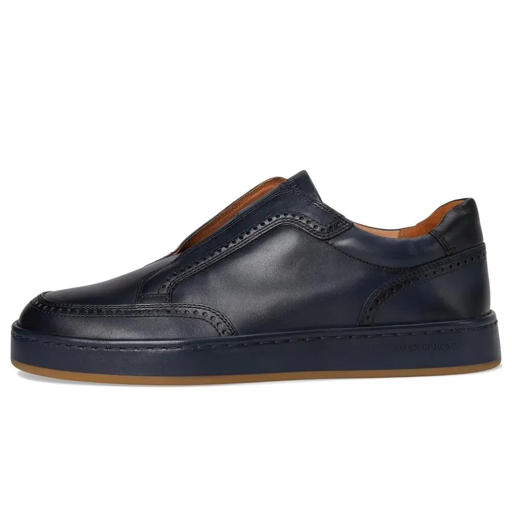 ALLEN EDMONDS MEN'S BECKETT SLIP-ON SHOES NAVY LEATHER 11 MEDIUM